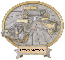 hot rod car resin oval image