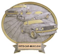 muscle car resin oval image