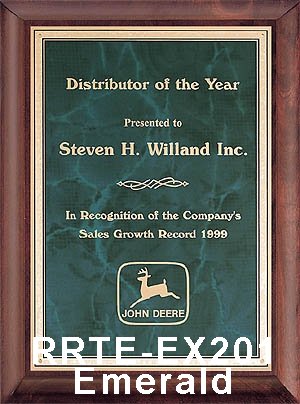 piano finish executive plaque with emerald plate - rrte-201 large view