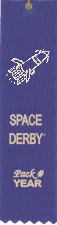 Space Derby ribbon with Pack # and Year